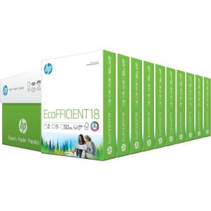 imageHP Printer Paper  85 x 11 Paper  EcoFFICIENT 18 lb  3 Ream Case  1500 Sheets  92 Bright  Made in USA  FSC Certified  088400C10 Ream  5000 Sheets