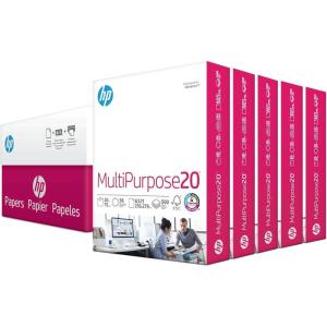 imageHP Printer Paper  85 x 11 Paper  MultiPurpose 20 lb  3 Ream Case  1500 Sheets  96 Bright  Made in USA  FSC Certified  112530C5 Ream  2500 Sheets